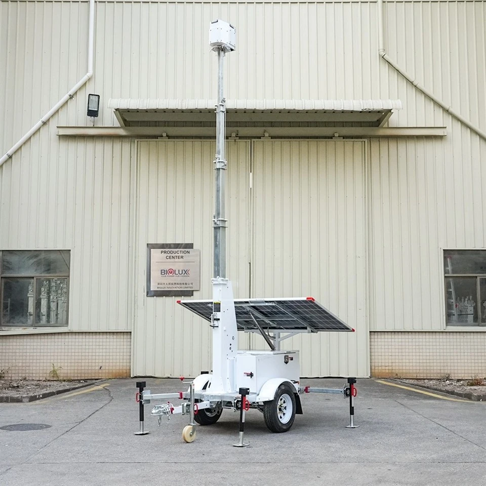 Mini Compact Solar Powered Surveillance Trailer 600W Solar Panel With Large Batteries best