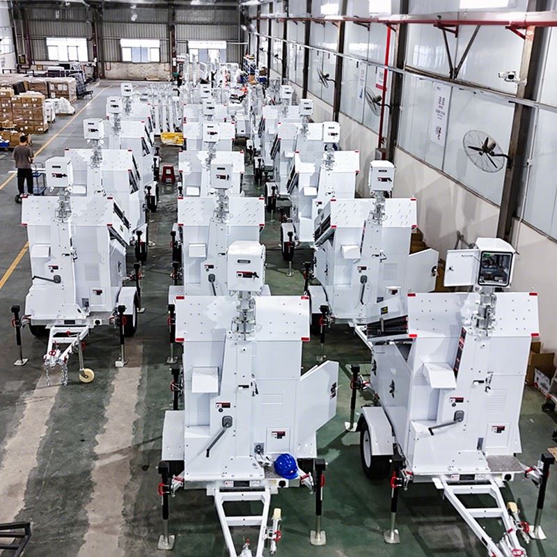 Solar CCTV Tower System Mobile Surveillance Camera Trailer With Backup Diesel suppliers