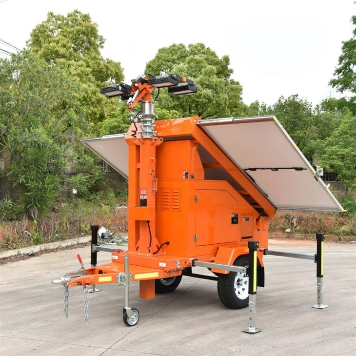 Portable Soalr Light Tower Movable Trailer